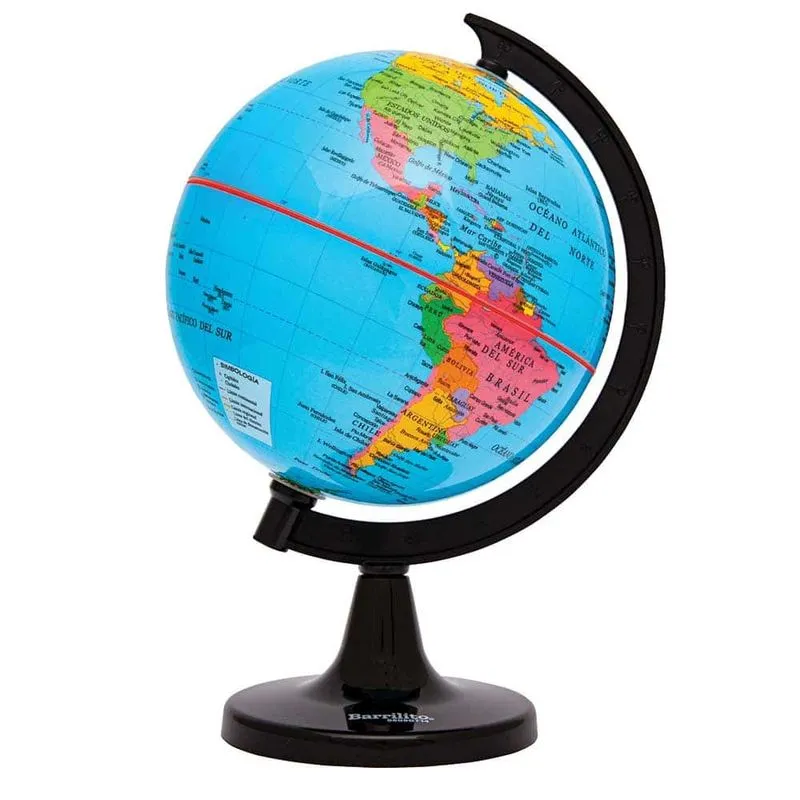 Didacti Globo terráqueo 14.2 cm, giratorio, países y capitales, meridianos y paralelos