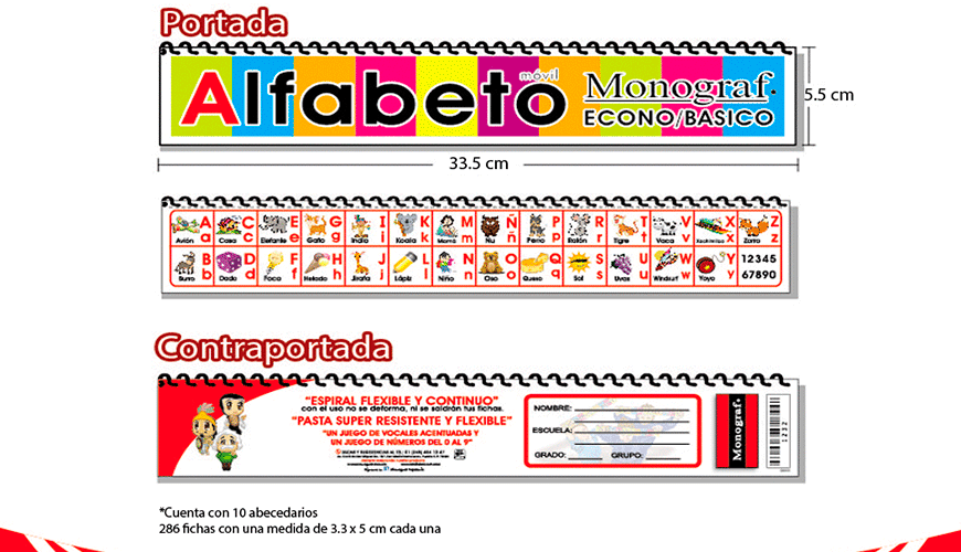 Didacti Alfabeto móvil econo/básico   5.5X34.5CM