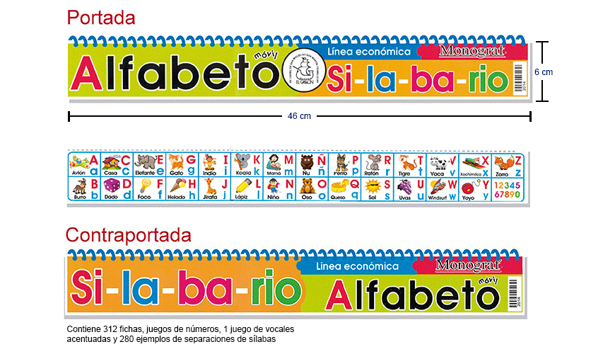Didacti Alfabeto silabario  móvil  6X37CM