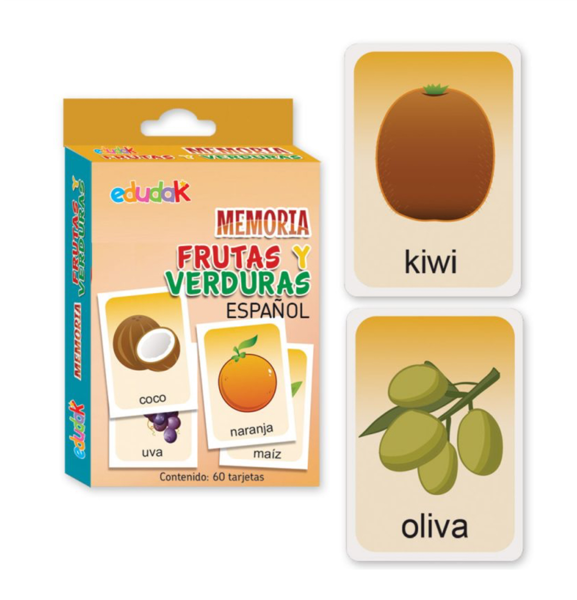 Didacti Memoria frutas y verduras español 7x10cm 60 piezas