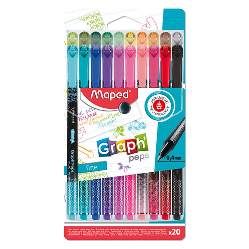 Didacti Plumones de escritura Graph' peps punto fino 0.4 mm c/20