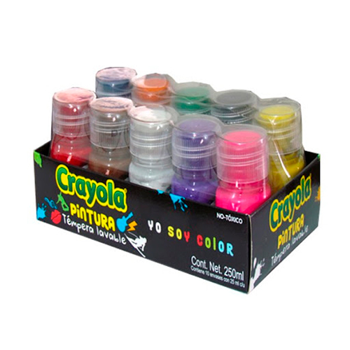 Didacti Pintura tempera lavable  25 ml surtido 10 pza  54-2102