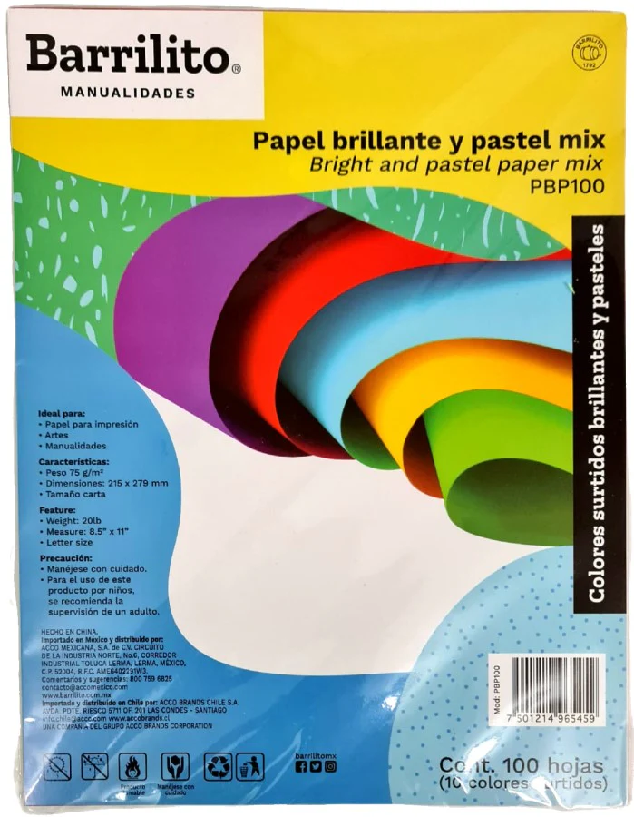 Didacti Hojas brillantes color pastel surtidos 100hjs