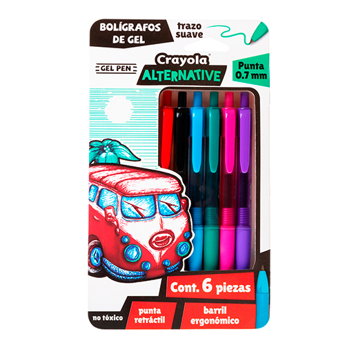 Didacti Bolígrafo de gel retractil surtido c/6 04-7715