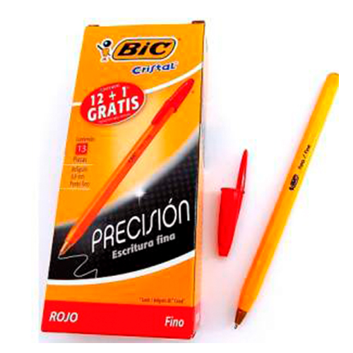 Didacti Bolígrafo punto fino precisión rojo c/12