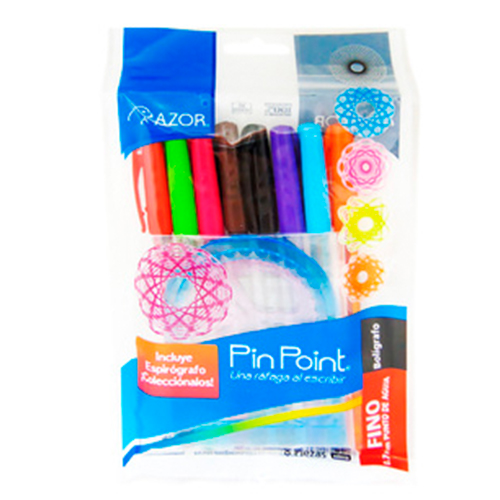 Didacti Bolígrafo pin point punto fino .7mm c/8 + espirógrafo 301.6808