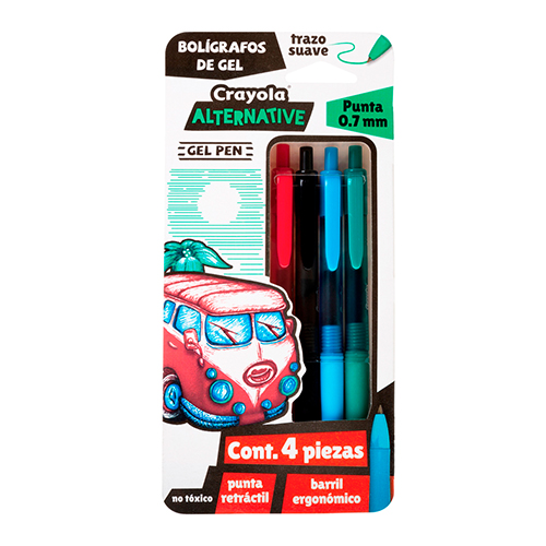 Didacti Bolígrafo de gel retractil surtido c/4 04-7714