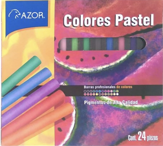 Didacti Gises pastel barras profesionales con pigmentos de alta calidad 24 pza surtidas