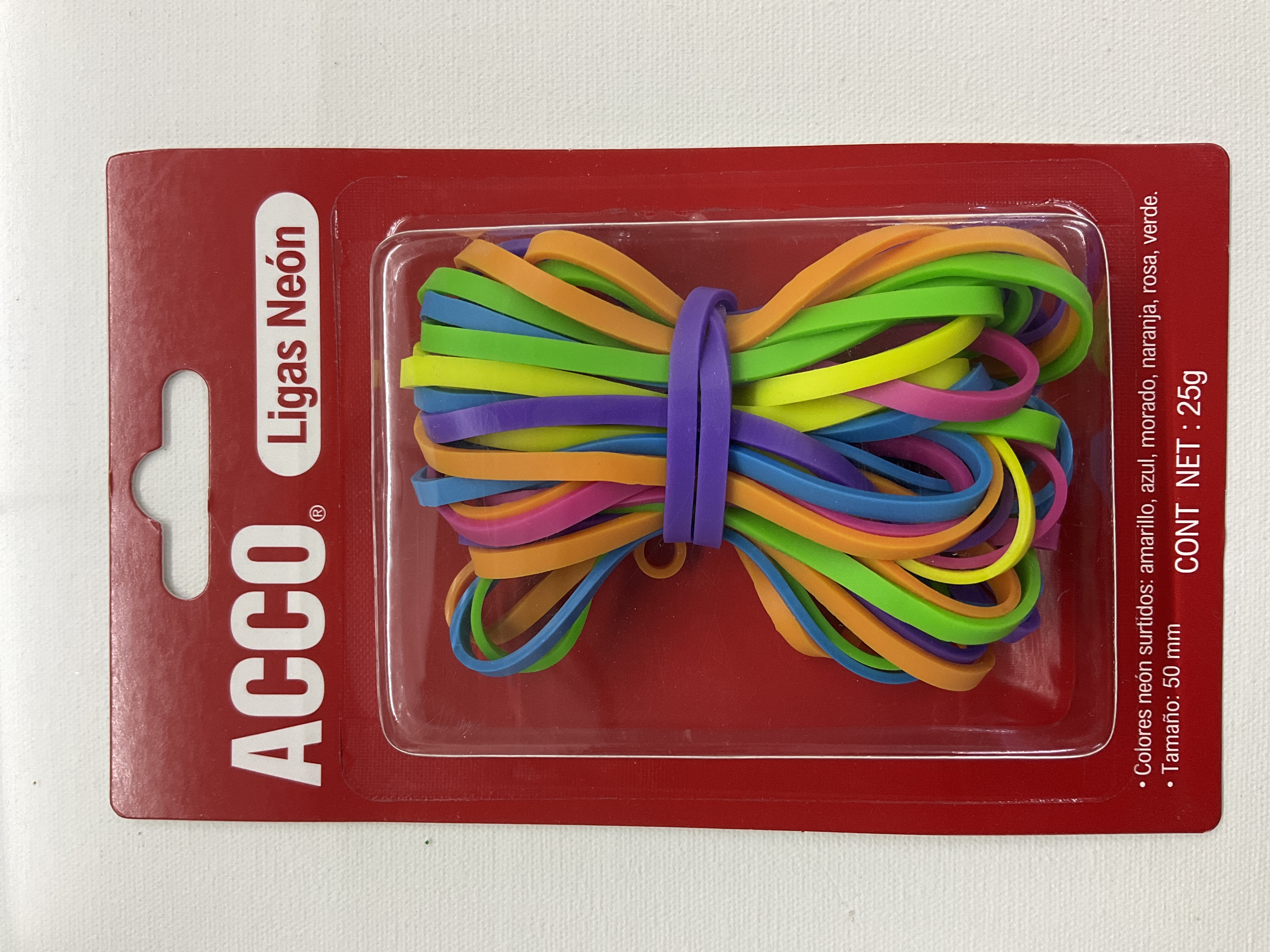 Didacti Ligas neón 25g colores surtidos 50x3mm