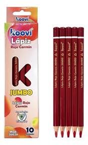 Didacti Lapiz rojo carmin jumbo 10pzas