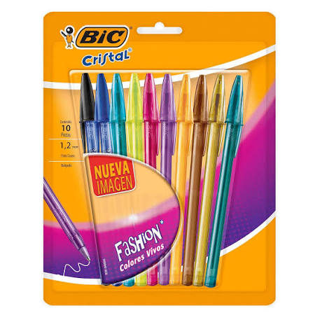 Didacti Bolígrafo cristal colores punto grueso 1.2 mm c/10