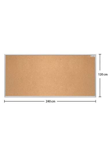 Didacti Pizarrón de corcho con tablero MDF de 12 mm, 1.20 x 2.40 m, marco y porta plumón de aluminio
