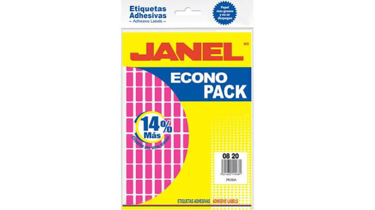 Didacti Etiquetas adhesivas rosa 8mmx20mm