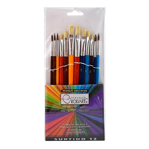 Didacti Juego de pinceles rodart surtido 12 pzas